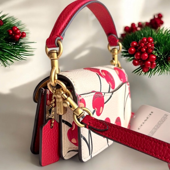 🚫SOLD🚫 Coach Tabby 12 Cherry Print and Coach Cherry Charm Collectible + Gift Box - Picture 6 of 17